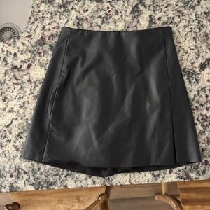 Zara Black Leather Mini Skirt